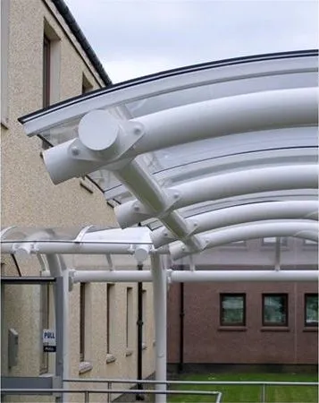 Curved Polycarbonate Roof Walkway Offices Edinburgh