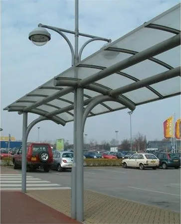Curved Polycarbonate Roof Walkway Retail Park Nottingham