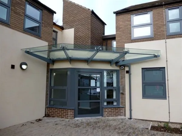 Suspended Glass Canopy NHS Clinic Wakefield