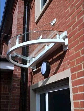 Supported Glass Curved front canopy Offices Cheam