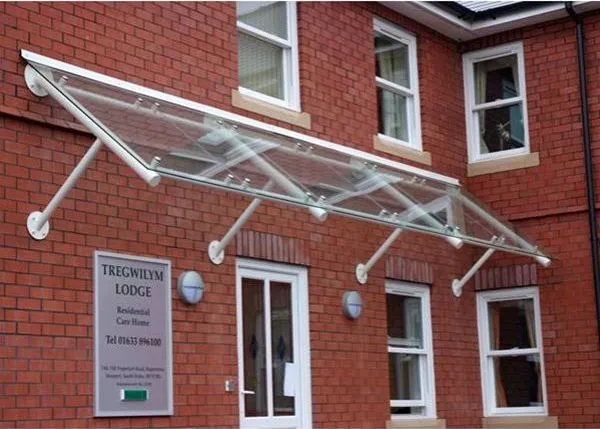 Suspended Glass Canopy Care Home Tregwilym