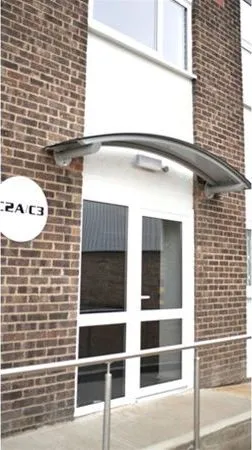 Curved Polycarbonate Canopy Offices West Thurrock