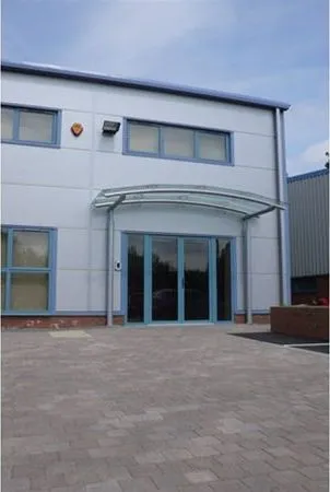 Faceted Glass Supported Canopy Offices Kings Norton