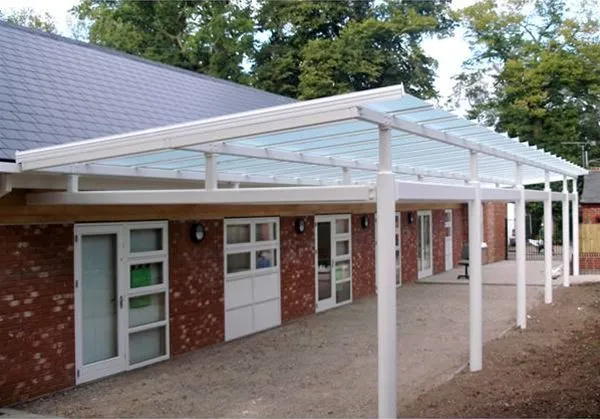 Supported Glass Canopy School Coventry