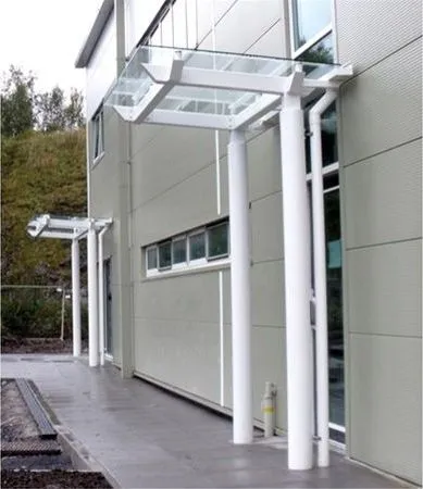 Supported Glass Canopy Offices Swansea