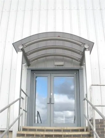 Curved Polycarbonate Supported Canopy Offices Grantham