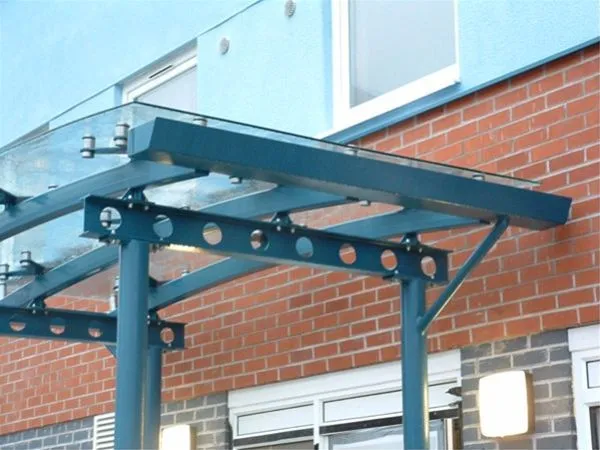 Faceted Glass Supported Canopy Offices Ashton