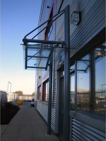 Faceted Glass Supported Canopy Offices Corby