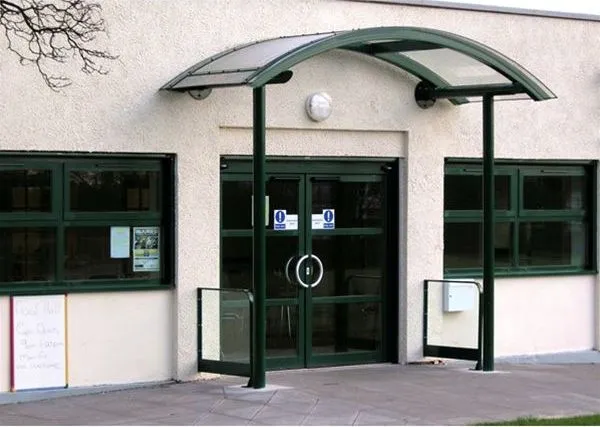 Curved Polycarbonate Supported Canopy Offices Stoke On Trent