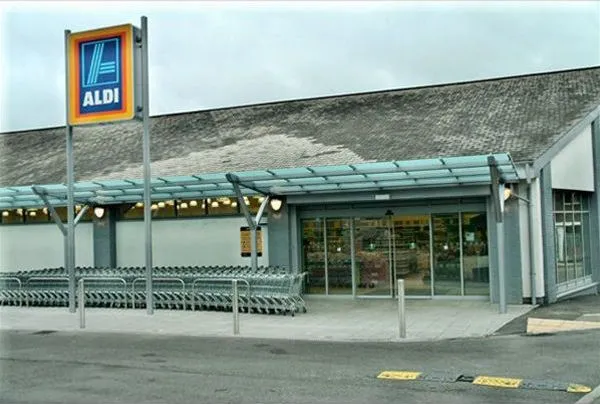 Satin Glass Supported Canopy Supermarket Tonypandy