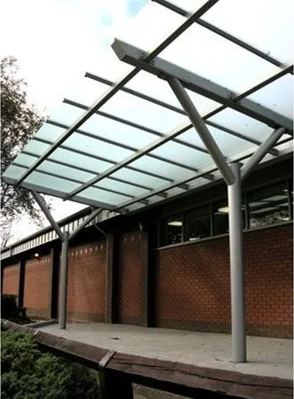 Satin Glass Supported Canopy Supermarket Banbury