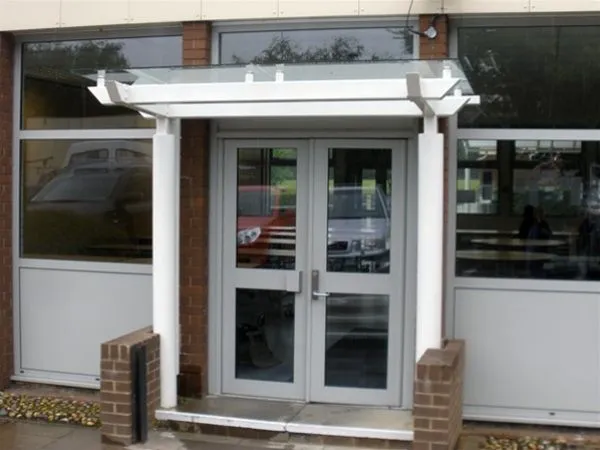 Supported Clear Glass Canopy Unit School London