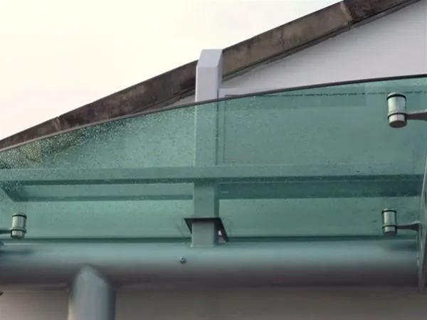 Supported Green Tinted Glass Canopy Offices Chester
