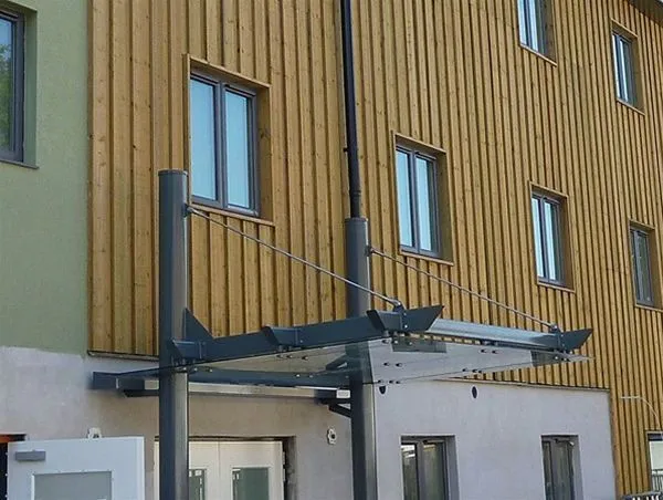 Supported Glass Canopy Office Development Epsom