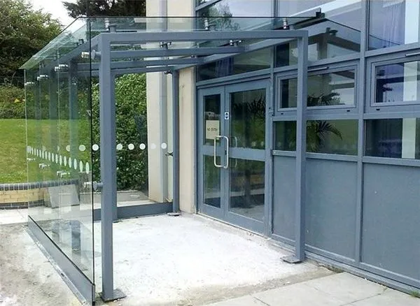 Open Sided Glass Entrance Kiosk to School Truro
