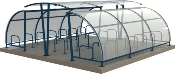 Curved Polycarbonate Dual Enclosed Secure Cycle Compound Leisure Centre Clowne With 3D Images