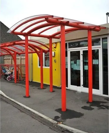 Curved Polycarbonate Entrance Feature School Enfield