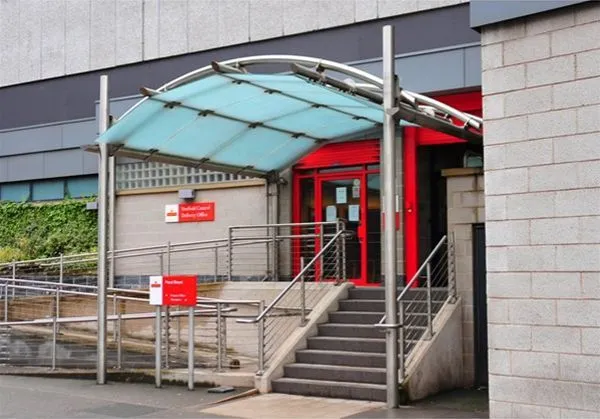 Satin Glass Entrance Feature Offices Sheffield