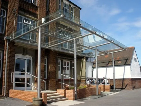 Supported Glass Entrance Feature School Croydon