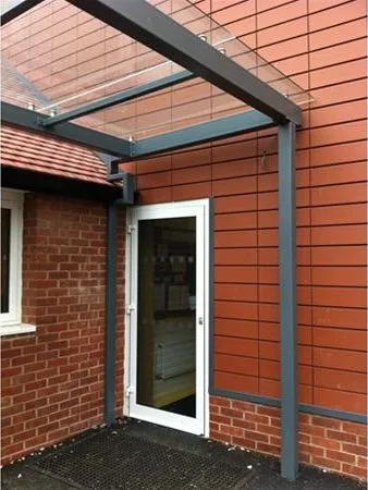 Supported Glass and Trespa Walled Entrance Feature School Chievely