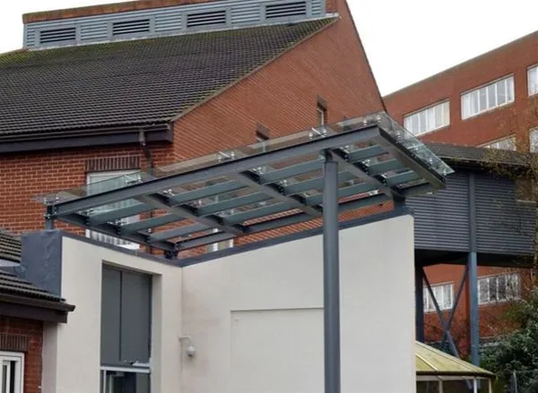 Supported Glass Entrance Feature Hospital Barrow