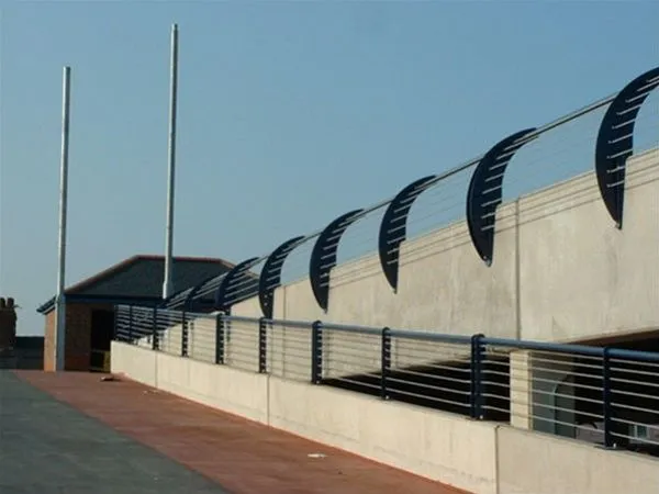 Decorative Metal Wire Profiled Railings for Car Park and Ramp to Supermarket Redcar