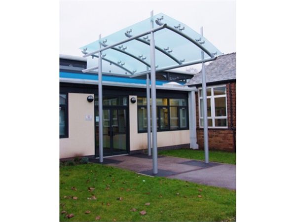 EF04 Faceted Satin Glass Entrance Feature School Atherton